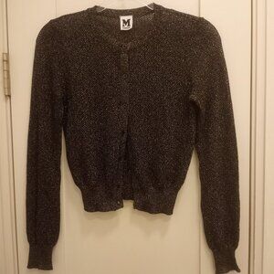 Missoni Women's Metallic Shimmer Mesh Cropped Cardigan Size 44